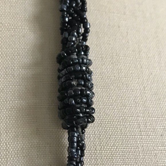 Deco Czech Glass Bead Braided Lariat Necklace - Picture 4 of 4